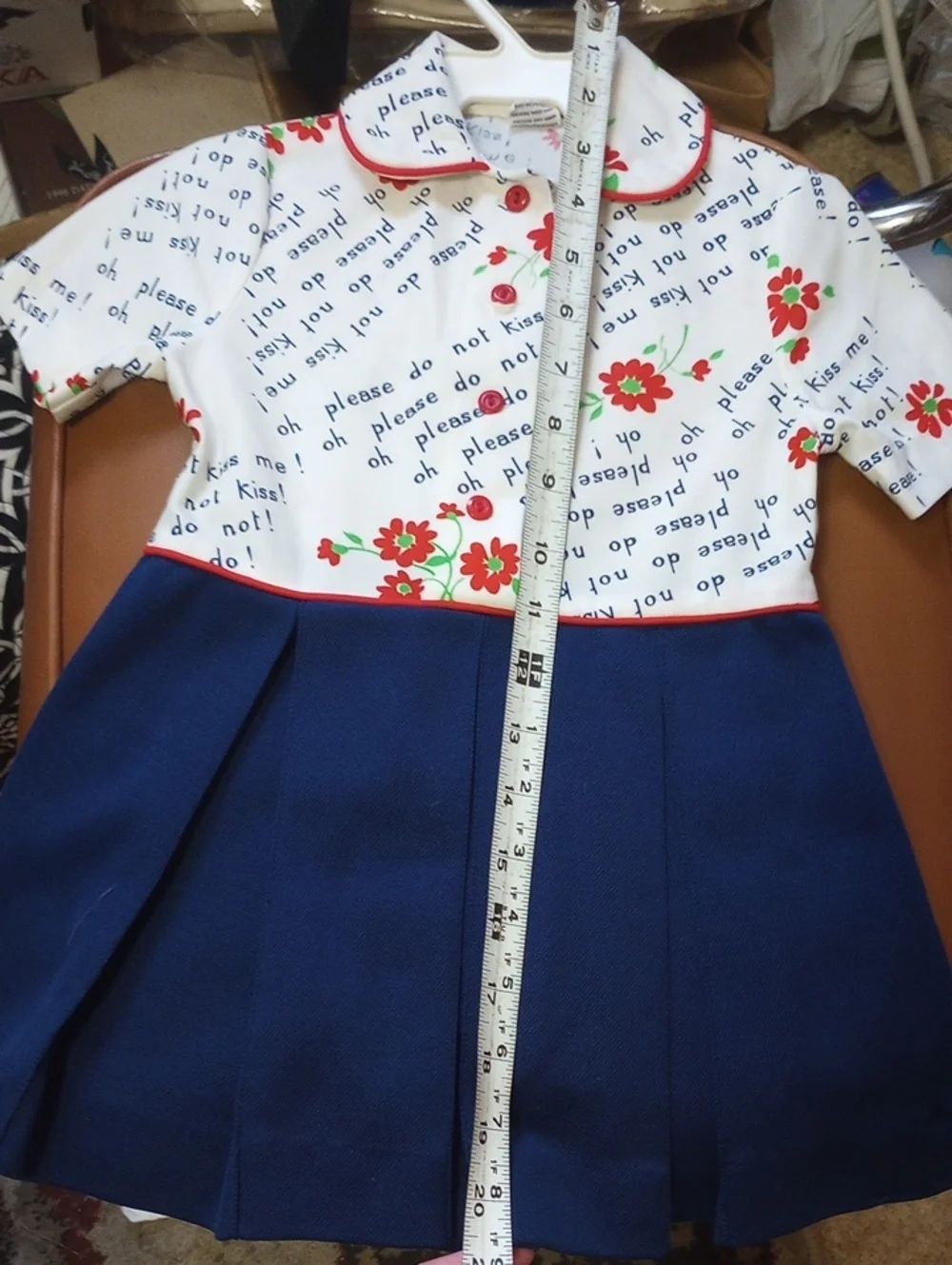 Sears Perma-Prest Floral Polyester Vintage Dress.   Please Do Not Kiss Me, Sz 5?